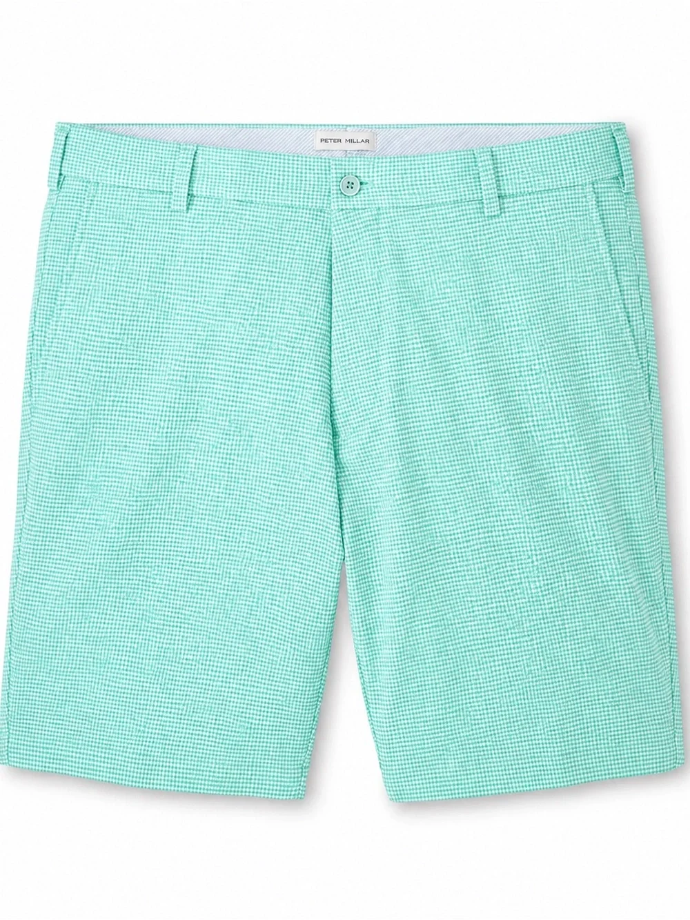Men’s Peter Millar Wicking Salem Houndstooth Golf Shorts Pattern Green Size 38